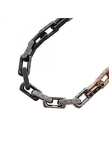 Louis Vuitton Louis Vuitton Collier Monogram Chain Necklace, Stainless Steel Jewelry, Men's, Black, Silver, Gold (view 1)