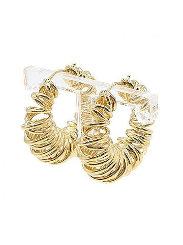 Bottega Veneta Bottega Veneta Spiral Knot Hoop Earrings, Sterling Silver 925, Gold Plated, Women's, Tone (view 2)