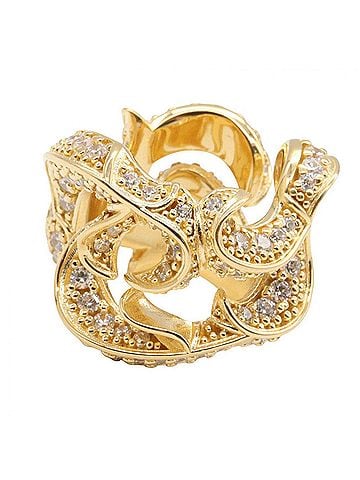 Bottega Veneta Bottega Veneta CZ Sterling Silver Ring - Women's Ring/Finger 925 Gold Tone (view 2)