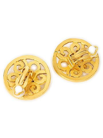 Chanel CC Round Clip On Earrings  (view 2)