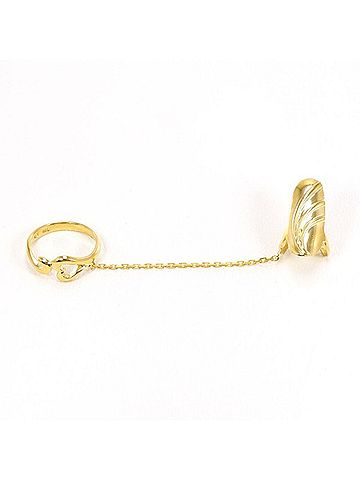Unbranded 18K (18-karat) Yellow Gold (YG) Nail Ring, Total Weight Approx. 3.6g, Jewelry (view 2)