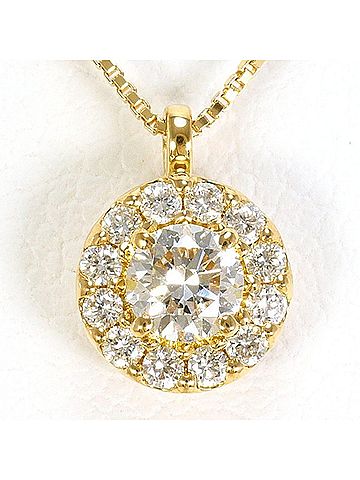 Unbranded 18K (18-karat) Yellow Gold (YG) Necklace with Diamonds (0.147 and 0.08 carats), Total Weight Approx. 1.4g, 40cm, Jewelry (view 1)