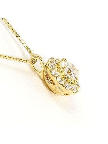 Unbranded 18K (18-karat) Yellow Gold (YG) Necklace with Diamonds (0.147 and 0.08 carats), Total Weight Approx. 1.4g, 40cm, Jewelry (view 2)