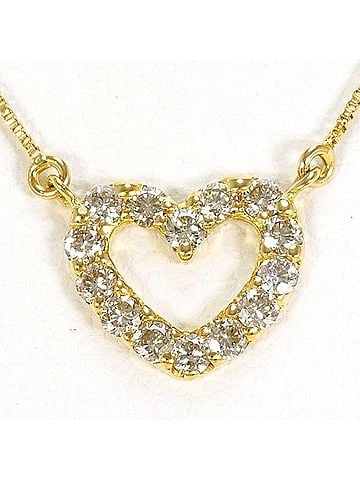 Unbranded 18K (18-karat) Yellow Gold Necklace with 0.20ct Diamond, Total Weight Approx. 1.1g, 42cm, Jewelry (view 1)