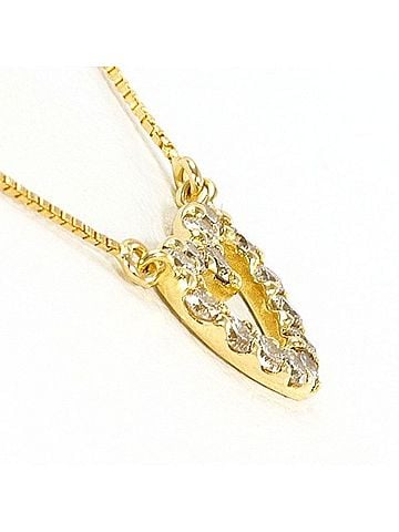 Unbranded 18K (18-karat) Yellow Gold Necklace with 0.20ct Diamond, Total Weight Approx. 1.1g, 42cm, Jewelry (view 2)
