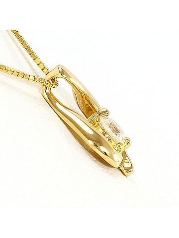 Unbranded 18K (18-karat) Yellow Gold Necklace with 0.07ct Diamond, Total Weight Approx. 1.4g, 40cm, Jewelry (view 2)