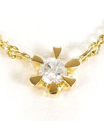 Unbranded 18K (18-karat) Yellow Gold Necklace with 0.05g Diamond, Total Weight Approx. 1.3g, 40cm, Jewelry (view 1)