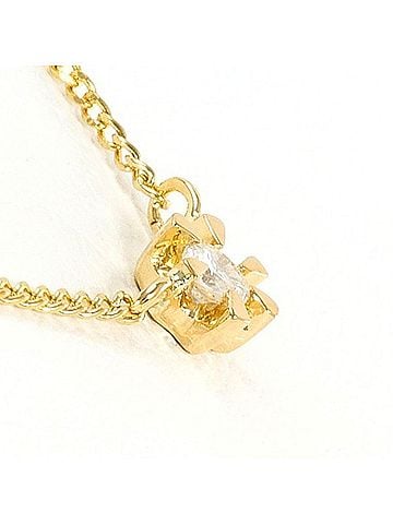 Unbranded 18K (18-karat) Yellow Gold Necklace with 0.05g Diamond, Total Weight Approx. 1.3g, 40cm, Jewelry (view 2)