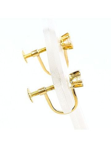 Unbranded 18K (18-karat) Yellow Gold (YG) Earrings with Diamonds, Total Weight Approx. 1.1g, Jewelry (view 2)