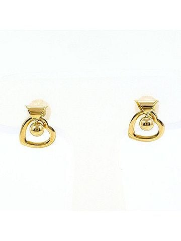 Unbranded 18K (18-karat) Yellow Gold Earrings, Total Weight Approx. 0.5g, Jewelry (view 1)