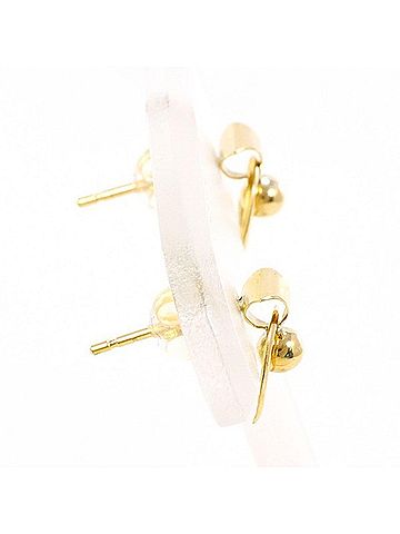 Unbranded 18K (18-karat) Yellow Gold Earrings, Total Weight Approx. 0.5g, Jewelry (view 2)