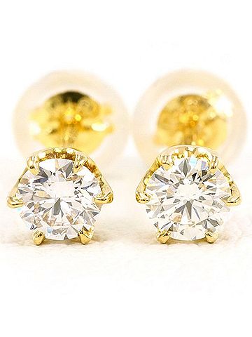 Unbranded 18K (18-karat) yellow gold earrings with two 0.15-carat diamonds. Total weight approximately 0.5g. Jewelry. (view 2)