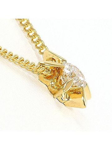 Unbranded 18K (18-karat) Yellow Gold Necklace with 0.32ct Diamond, Certificate of Authenticity, Total Weight Approx. 4.0g, 46cm, Jewelry (view 2)
