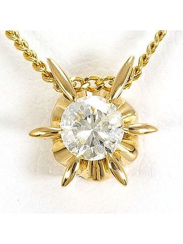 Unbranded 18K (18-karat) Yellow Gold Necklace with 0.22ct Diamond, Certificate of Authenticity, Total Weight Approx. 2.2g, 41cm, Jewelry (view 1)