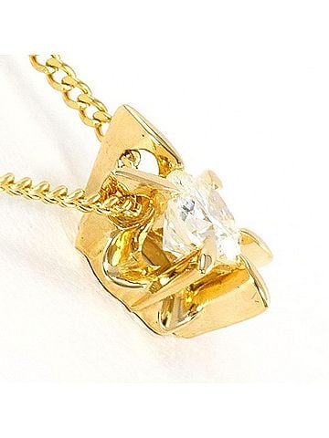 Unbranded 18K (18-karat) Yellow Gold Necklace with 0.22ct Diamond, Certificate of Authenticity, Total Weight Approx. 2.2g, 41cm, Jewelry (view 2)