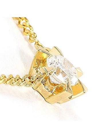Unbranded 18K (18-karat) Yellow Gold Necklace with 0.343 Carat Diamond, Certificate of Authenticity Included, Total Weight Approx. 3.2g, 41cm, Jewelry (view 2)