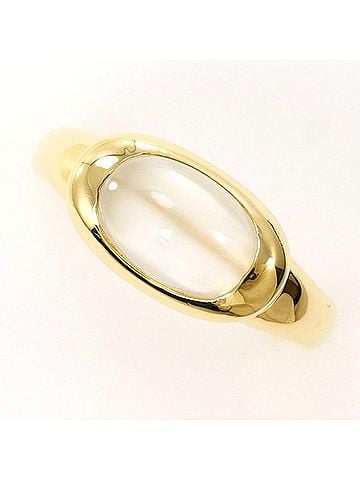 Unbranded 18K (18-karat) Yellow Gold Ring with Moonstone, Total Weight Approx. 3.0g, Jewelry (view 1)