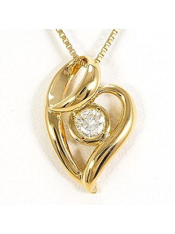 Unbranded 18K (18-karat) Yellow Gold Necklace with 0.13ct Diamond, Total Weight Approx. 3.2g, 45cm, Jewelry (view 1)