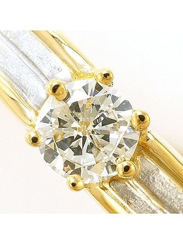 Unbranded PT900 Platinum 18K Yellow Gold Ring with approximately 0.2ct Diamond, Certificate of Authenticity, Total Weight 3.9g, Jewelry (view 2)