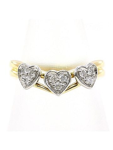 Unbranded PT900 Platinum 18K Yellow Gold Ring with 0.14 Carat Diamond, Total Weight Approx. 4.4g, Jewelry (view 1)