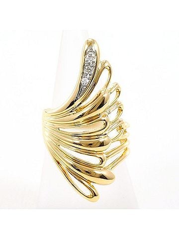 Unbranded PT900 Platinum 18K Yellow Gold Ring with 0.07ct Diamond, Total Weight Approx. 6.2g, Jewelry (view 1)