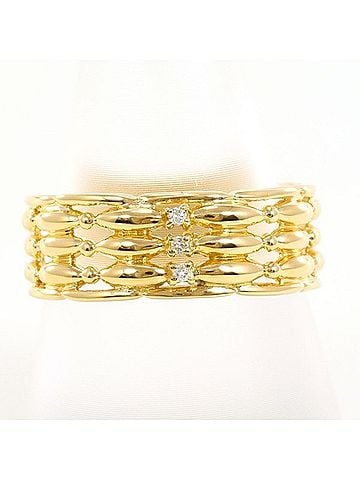 Unbranded 18K (18-karat) Yellow Gold Ring with 0.02mm Diamond, Total Weight Approx. 4.7g, Jewelry (view 1)