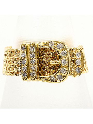 Unbranded 18K (18-karat) Yellow Gold Ring with 0.15ct Diamond, Total Weight 4.8g, Jewelry (view 1)