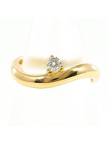 Unbranded 18K (18-karat) Yellow Gold Ring with 0.12ct Diamond, Total Weight Approx. 3.7g, Jewelry (view 1)