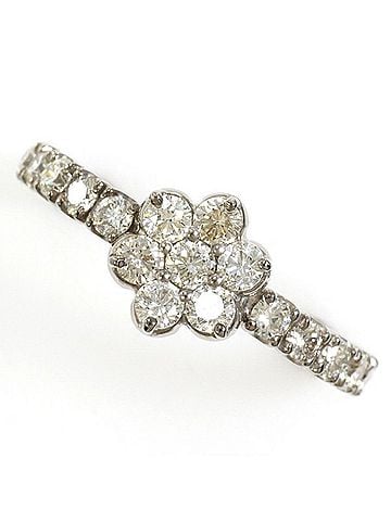 Unbranded 18K (18-karat white gold) ring with a 0.83 carat diamond. Total weight approximately 3.5g. Jewelry. (view 1)