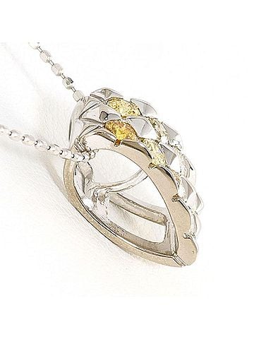 Unbranded 18K (18-karat white gold) necklace with yellow diamonds and other (total 0.53g), total weight approximately 3.7g, 40cm in length. Jewelry. (view 2)