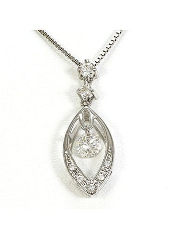 Unbranded 18K (18-karat white gold) necklace with 0.25 carat diamond (SI2 clarity, 0.11 diamond), includes appraisal certificate, total weight approx. 2.9g, 44cm length. Jewelry. (view 1)