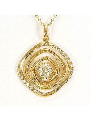 Unbranded 18K (18-karat) Yellow Gold Necklace with 0.15ct Diamond, Total Weight Approx. 3.4g, 45cm, Jewelry (view 1)