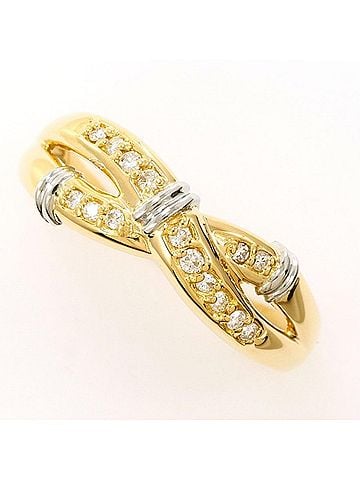 Unbranded PT900 Platinum 18K Yellow Gold Ring with 0.15 Carat Diamond, Total Weight Approx. 4.7g, Jewelry (view 1)