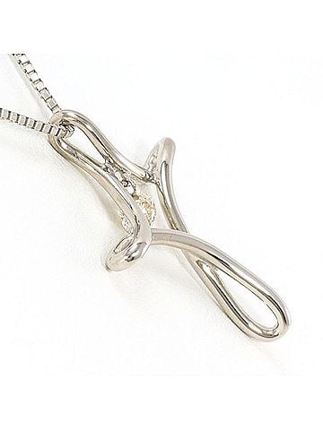 Unbranded 18K (18-karat white gold) necklace with a 0.15 carat diamond. Total weight approximately 3.7g. Approximately 41cm in length. Jewelry. (view 2)