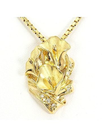 Unbranded 18K (18-karat) Yellow Gold Necklace with 0.04mm Diamond, Total Weight Approx. 8.5g, 40cm, Jewelry (view 1)