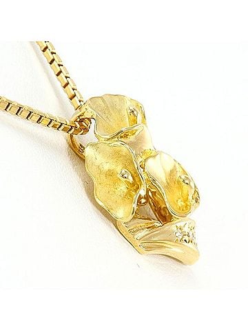 Unbranded 18K (18-karat) Yellow Gold Necklace with 0.04mm Diamond, Total Weight Approx. 8.5g, 40cm, Jewelry (view 2)