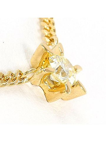 Unbranded 18K (18-karat) Yellow Gold Necklace with Diamond (0.21 VS1 clarity, Certificate of Authenticity included), Total Weight Approx. 4.2g, 40cm, Jewelry (view 2)