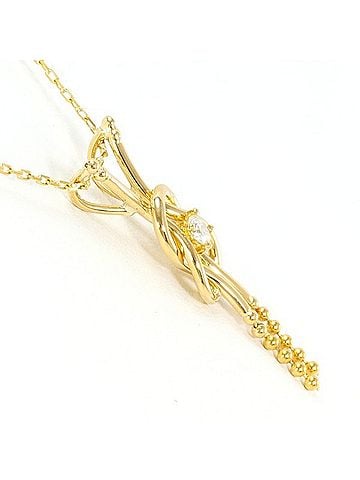 Unbranded 18K (18-karat) Yellow Gold Necklace with Diamond (approx. 0.1ct), Total Weight approx. 3.3g, Approx. 40cm, Jewelry (view 2)