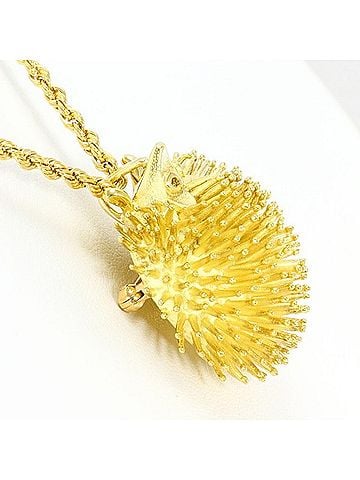 Unbranded 18K (18-karat) Yellow Gold Necklace Brooch with 0.025g Diamond, Total Weight Approx. 19.3g, 53cm, Jewelry (view 2)