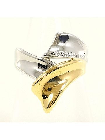 Unbranded PT850 Platinum 18K Yellow Gold Ring with 0.01ct Diamond, Total Weight Approx. 5.5g, Jewelry (view 1)