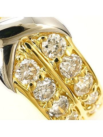 Unbranded PT900 Platinum 18K Yellow Gold Ring with 0.63 Carat Diamond, Total Weight Approx. 3.8g, Jewelry (view 2)