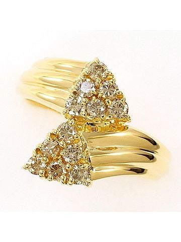 Unbranded 18K (18-karat) Yellow Gold Ring with Brown Diamond (0.50 carat), Total Weight Approx. 3.7g, Jewelry (view 1)