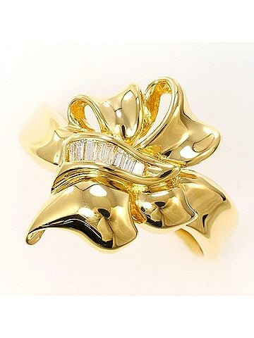 Unbranded 18K (18-karat) Yellow Gold Ring with Diamond, Total Weight Approx. 4.5g, Jewelry (view 1)