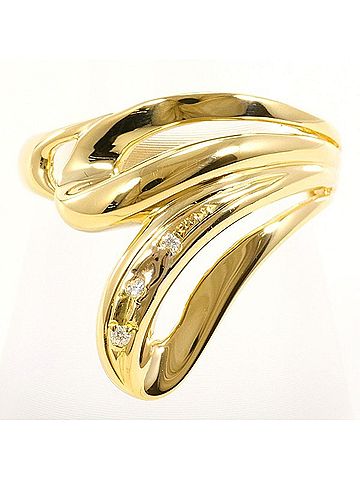 Unbranded 18K (18-karat) Yellow Gold Ring with Diamond, Total Weight Approx. 5.1g, Jewelry (view 1)