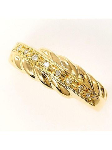 Unbranded 18K (18-karat) Yellow Gold Ring with 0.07g Diamond, Total Weight Approx. 3.6g, Jewelry (view 1)
