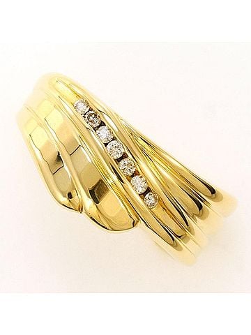 Unbranded 18K (18-karat) Yellow Gold Ring with 0.07g Diamond, Total Weight Approx. 4.0g, Jewelry (view 1)