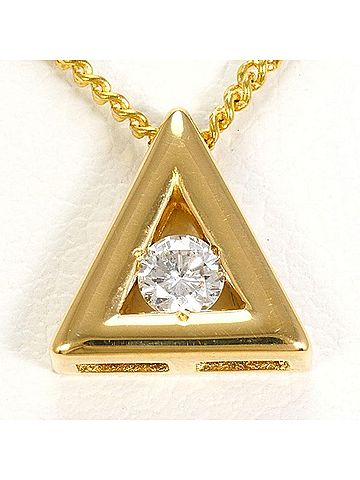 Unbranded 18K (18-karat) Yellow Gold Necklace with 0.11ct Diamond, Total Weight Approx. 3.4g, 40cm, Jewelry (view 1)