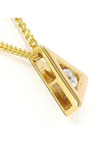Unbranded 18K (18-karat) Yellow Gold Necklace with 0.11ct Diamond, Total Weight Approx. 3.4g, 40cm, Jewelry (view 2)