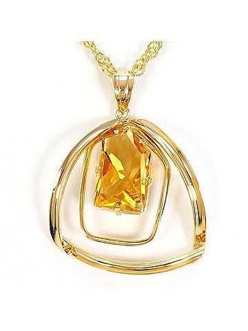 Unbranded 18K (18-karat) Yellow Gold Necklace with Citrine, Total Weight Approx. 5.0g, 40cm, Jewelry (view 1)