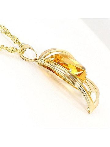 Unbranded 18K (18-karat) Yellow Gold Necklace with Citrine, Total Weight Approx. 5.0g, 40cm, Jewelry (view 2)